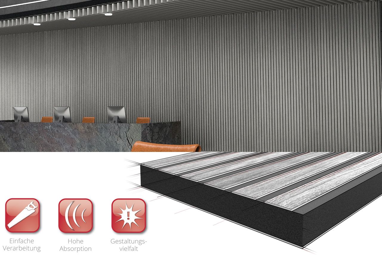 Acoustic-RibPanel Slim - Akustik-Paneele in dezentem Design